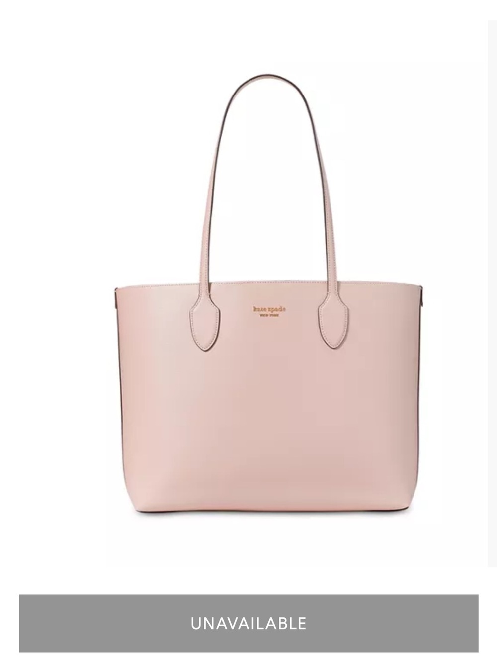 kate spade Blush Pink Leather Tote with Gold Logo
